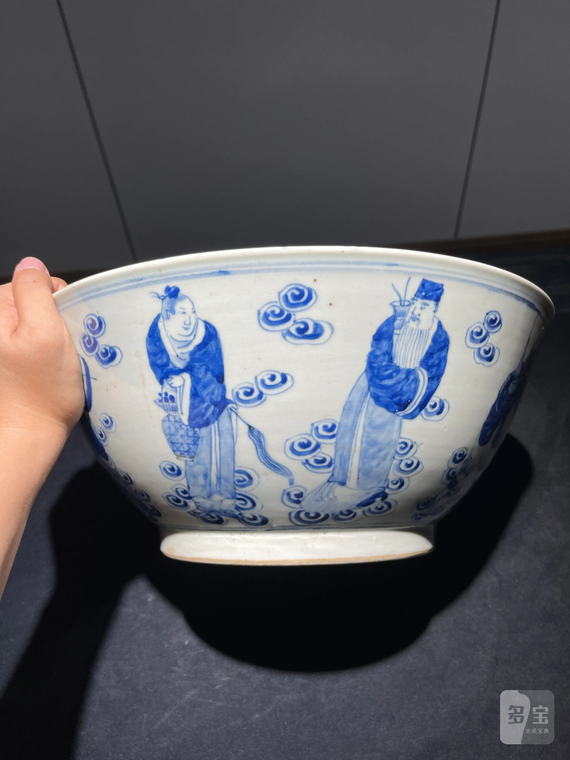 清晚期 青花八仙纹大碗 - 图5